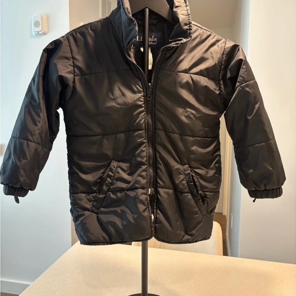 L.L. Bean Kids Black Puffer Jacket, Size 6